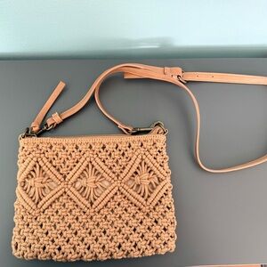 Sonoma Tan Crochet Crossbody Bag